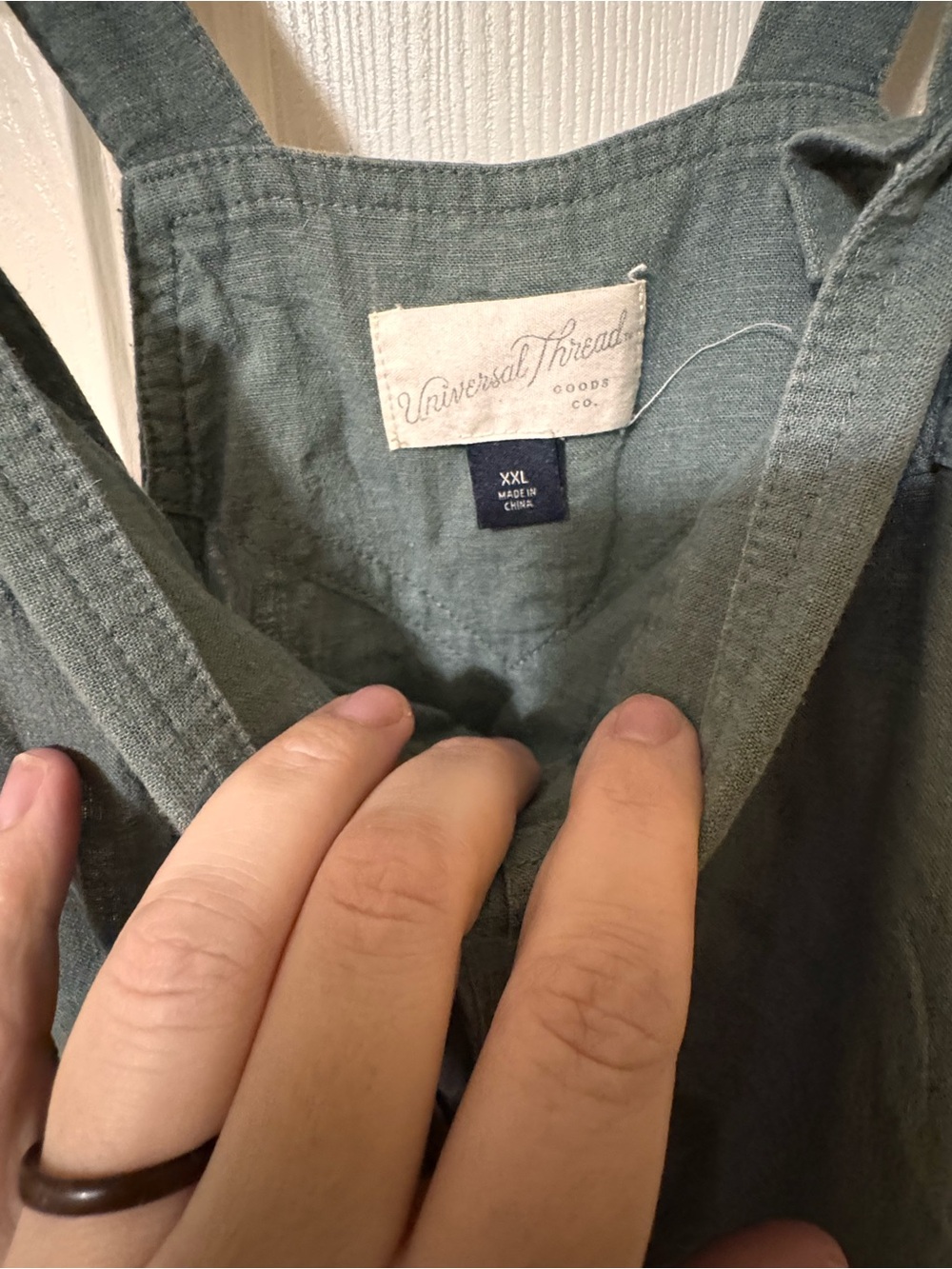 Universal Thread Sage Green Linen-Blend Jumpsuit Overalls - Picture 5 of 5